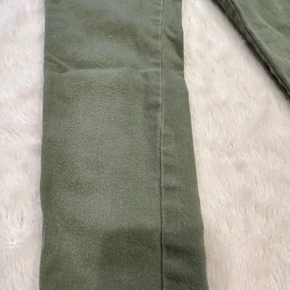 Girls Old Navy Army Green Rock Star Jeans sz 6 adjustable waist tabs